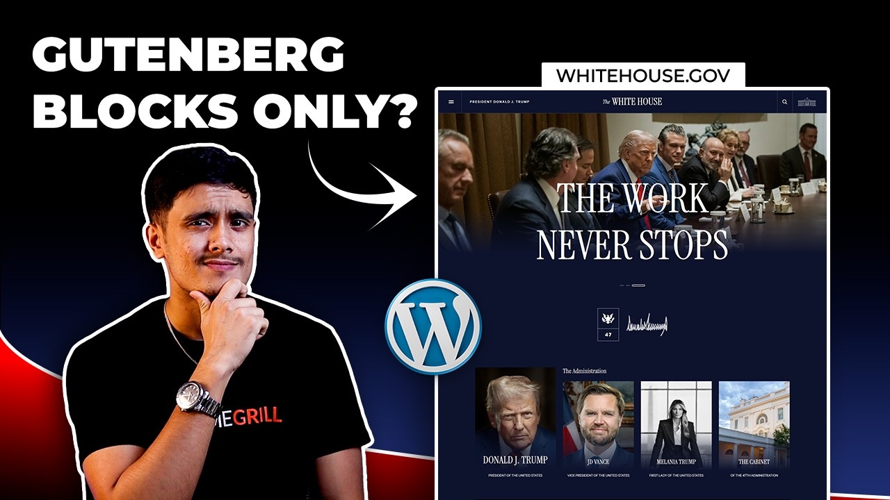 Recreating White House Website using Gutenberg Blocks (WordPress)
