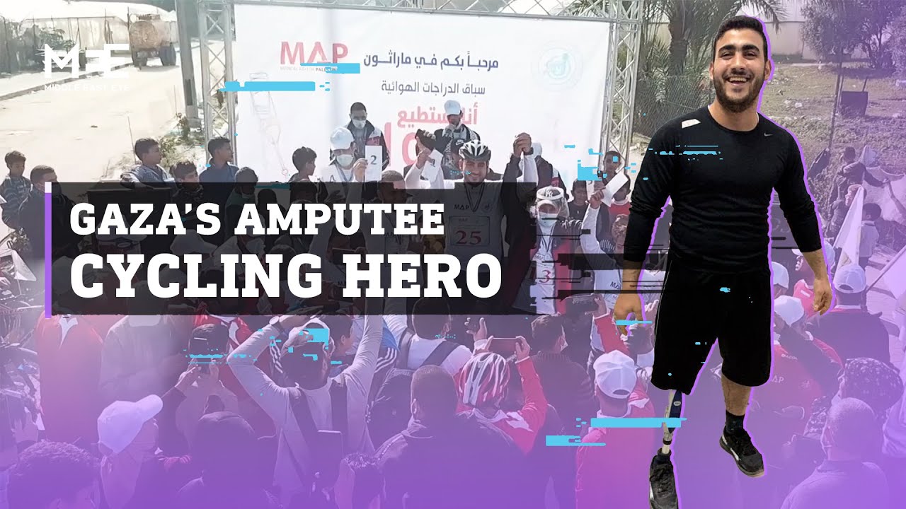 Back on the road: Gaza's amputatee cycling hero rides again