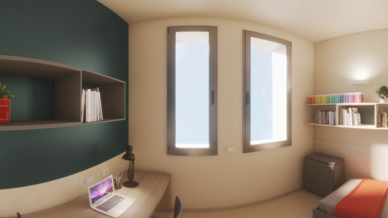 SINGLE ROOMS (360&deg;render) @ Hunimed Student House