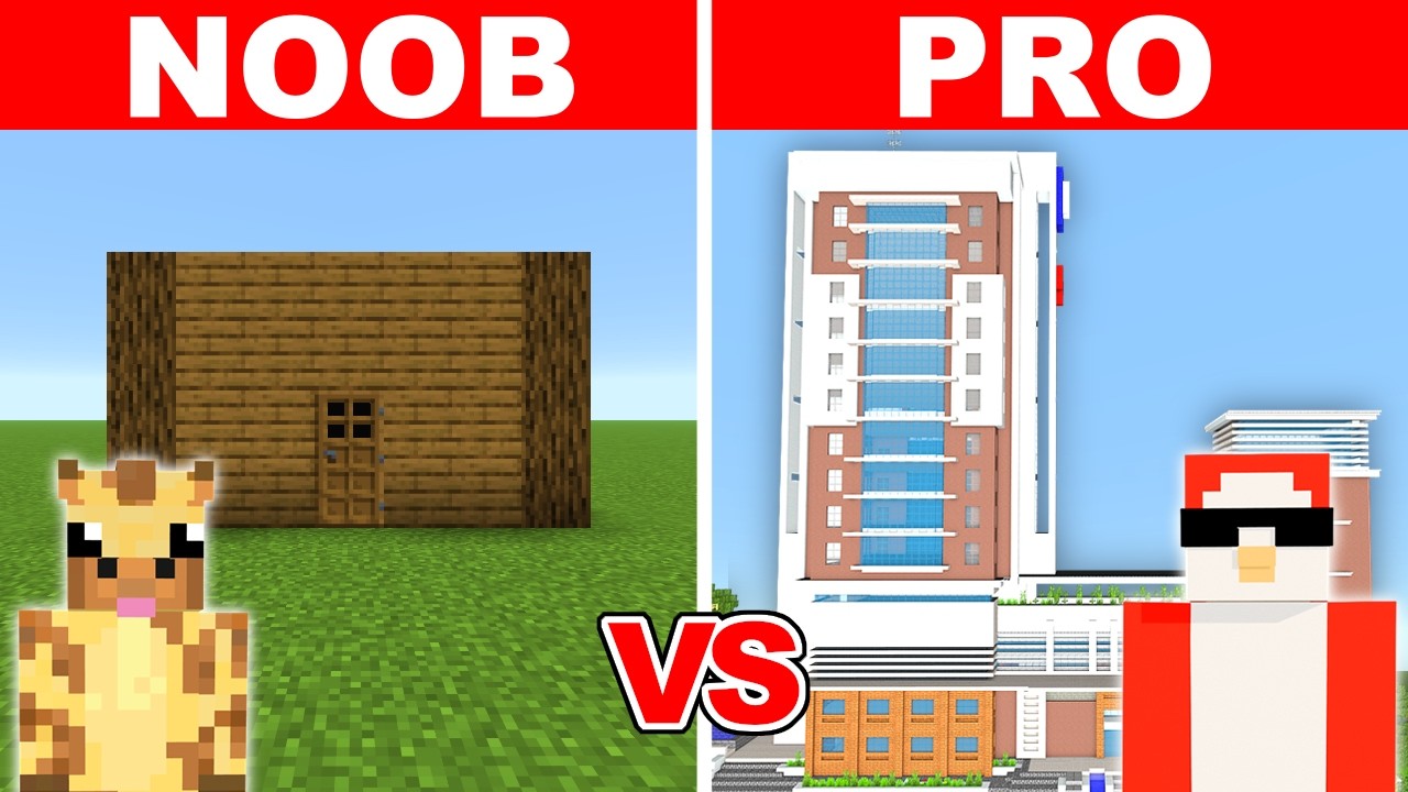 NOOB vs PRO MODDED BUILDING CHALLENGE in Minecraft!
