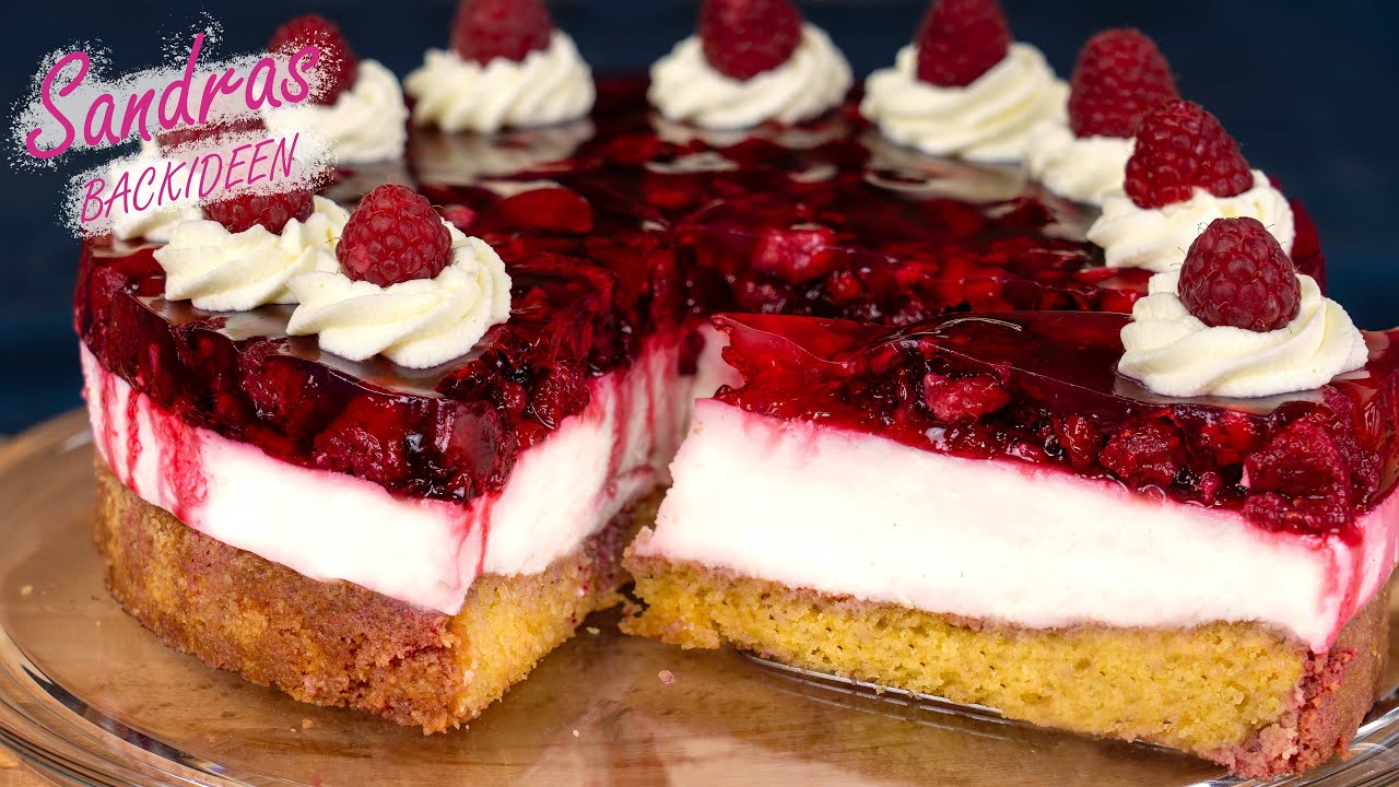 Himbeer Sahne Torte mit Mandelboden | Rezept ohne Mehl | Glutenfrei