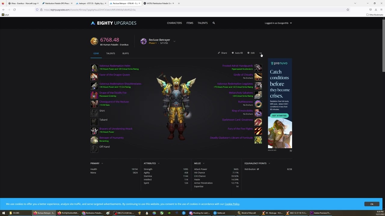Updated BIS RET Paladin in 60 seconds.  [WOTLK Classic Phase 1]