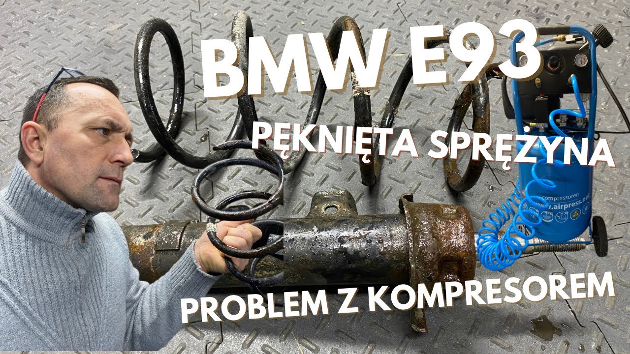 bMW E93 pęknięta sprężyna kompresor do reklamacji