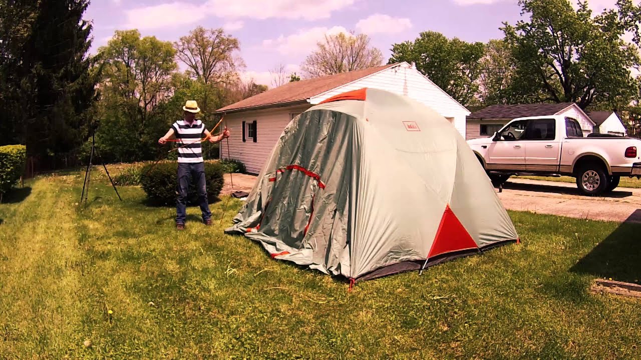 REI Base Camp 6 tent setup
