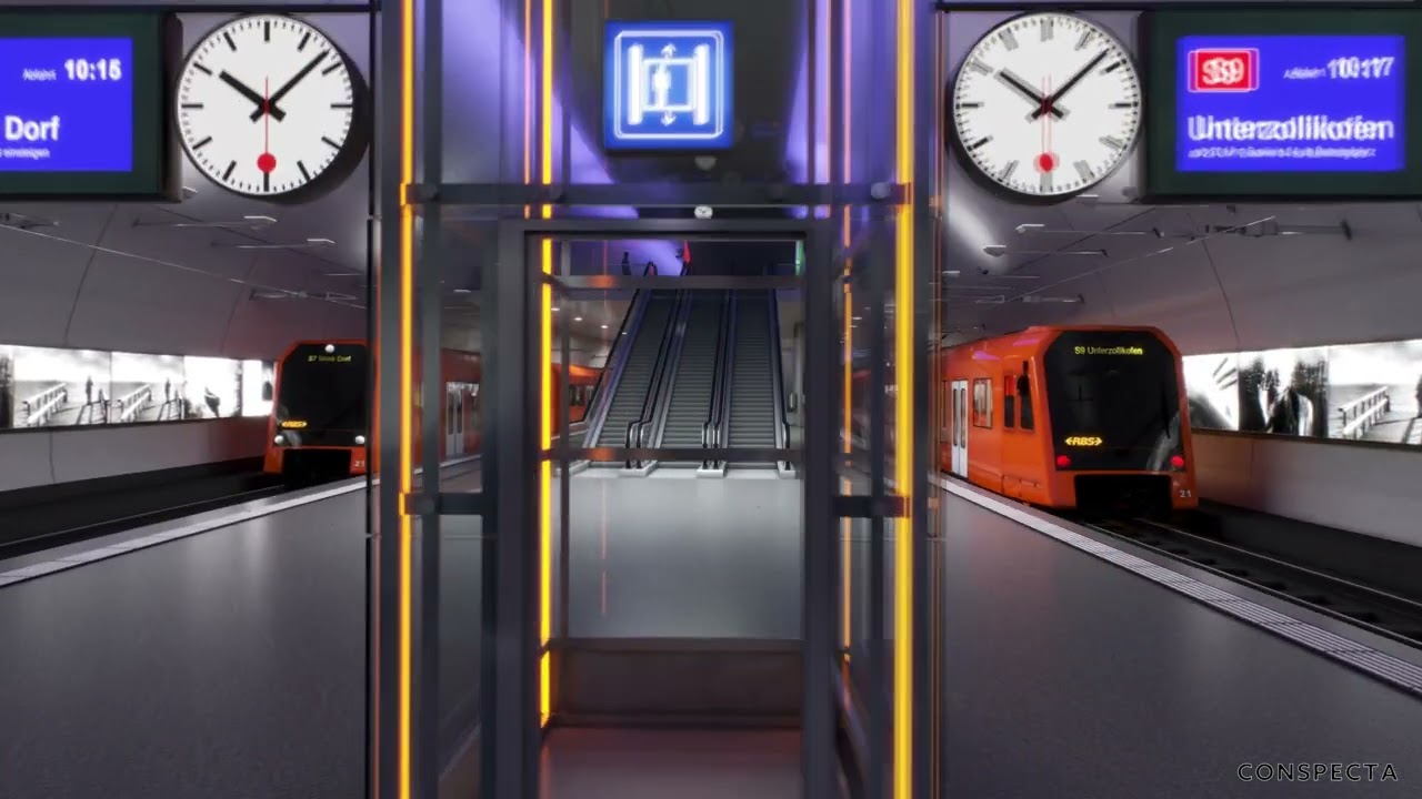 3d visualisation, Switzerland, Bahnhof Bern