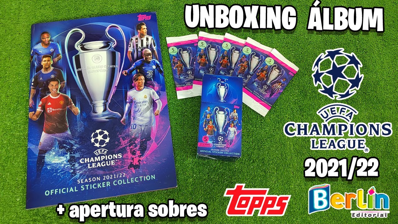 Álbum TOPPS UEFA CHAMPIONS LEAGUE 2021/22 : Unboxing + apertura sobres (Cromadas)