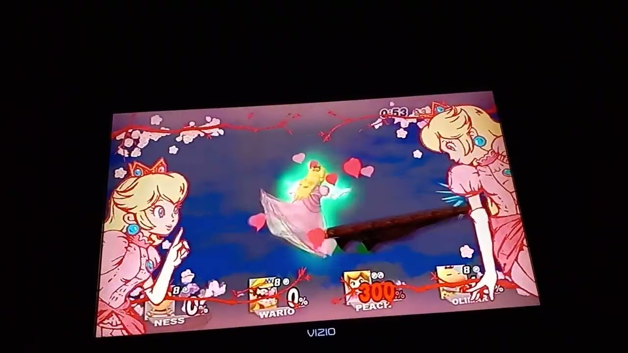 Super Smash Bros. Brawl Ness (CPU) VS Wario (CPU) VS Olimar (CPU) + Peach Loses