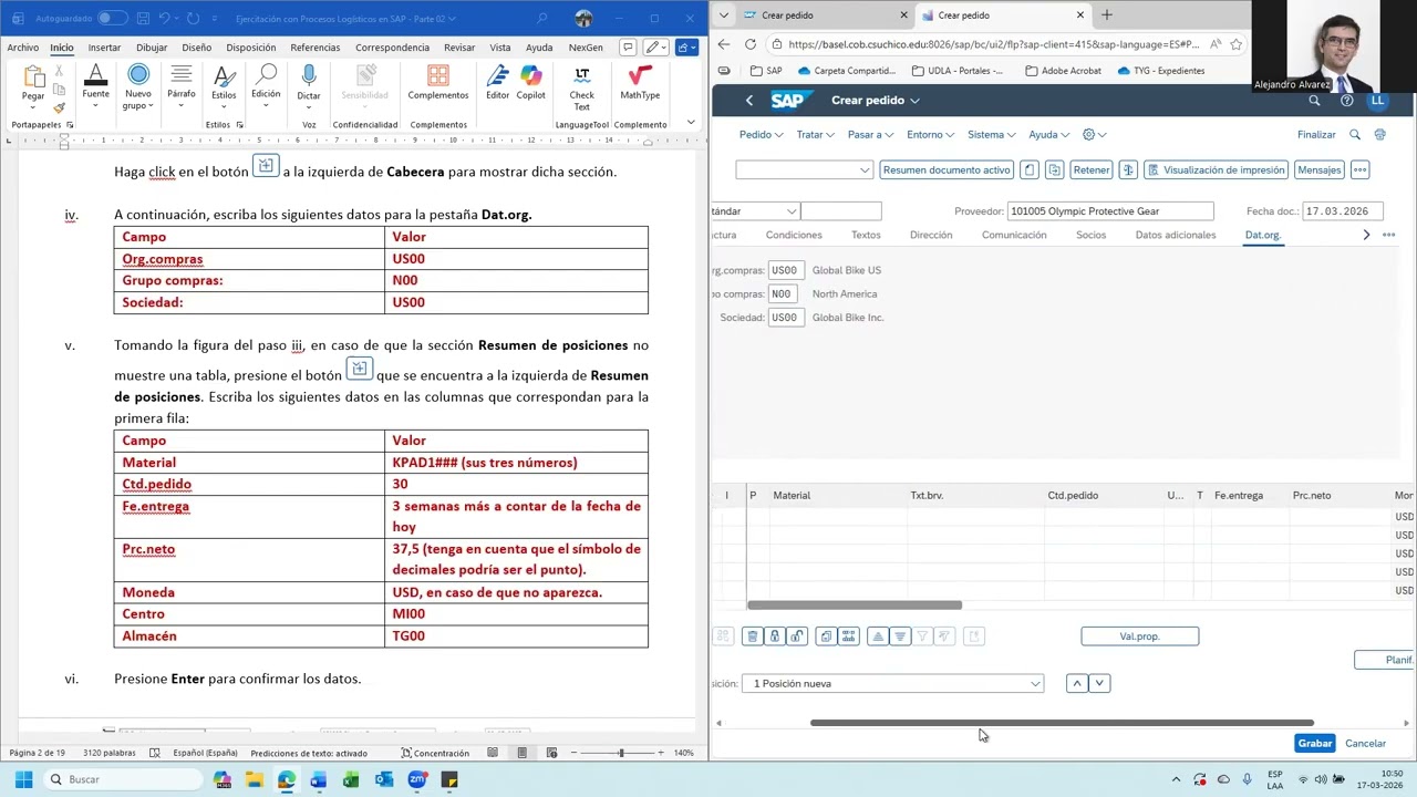 Parte 02 - Ejercicio 01 - Utilización de SAP Versión 4.2 - Procesos Logísticos