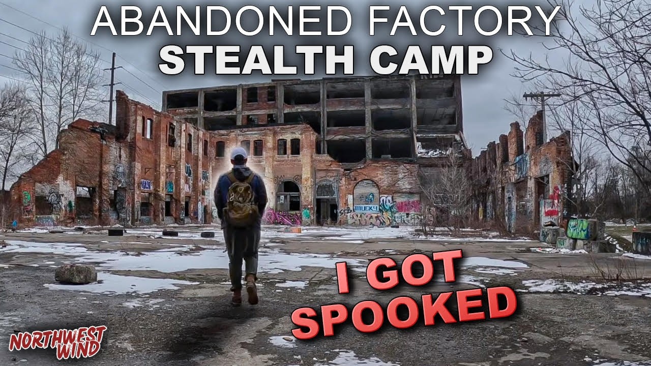 Sketchy ABANDONED FACTORY Stealth Camp (Urbex)