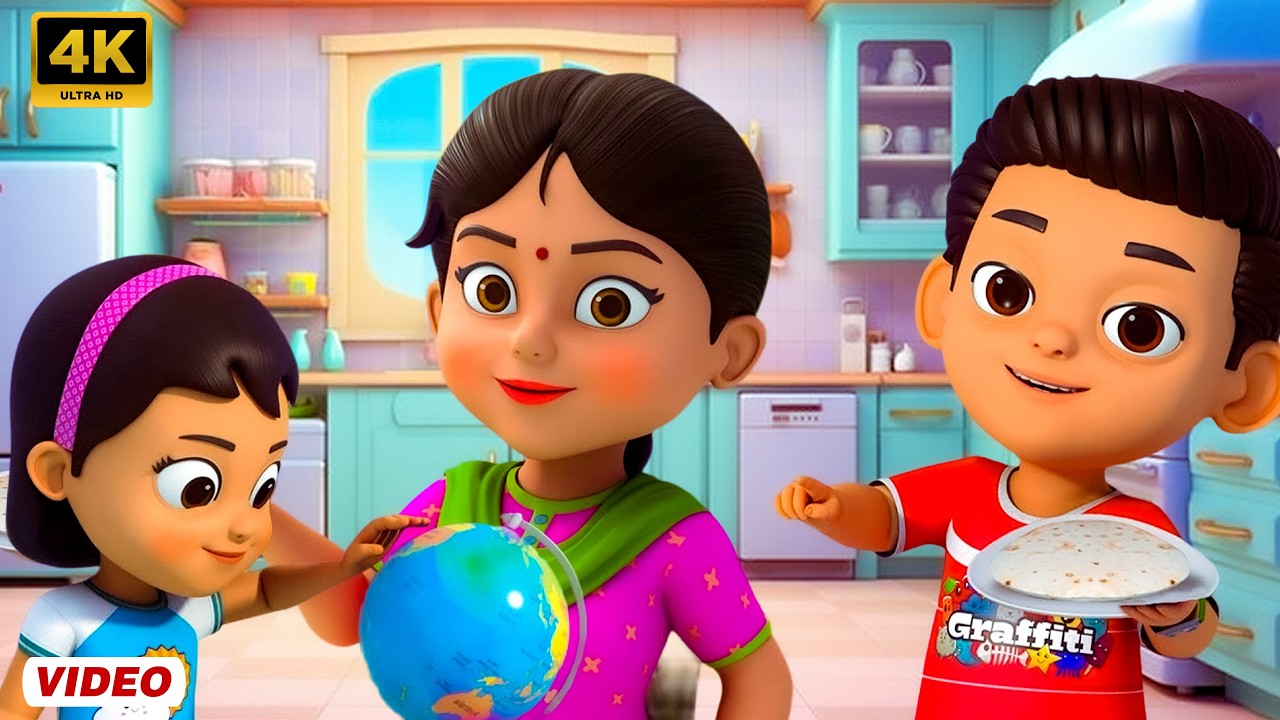 Mummy Ki Roti Gol Gol - मम्मी की रोटी गोल गोल | Hindi Nursery Rhymes for Babys | Anshika Rhymes