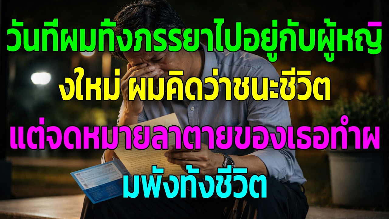 วันที่ผมทิ้งภรรยาไปอยู่กับผู้หญิงใหม่ ผมคิดว่าชนะชีวิต แต่จดหมายลาตายของเธอทำผมพังทั้งชีวิต