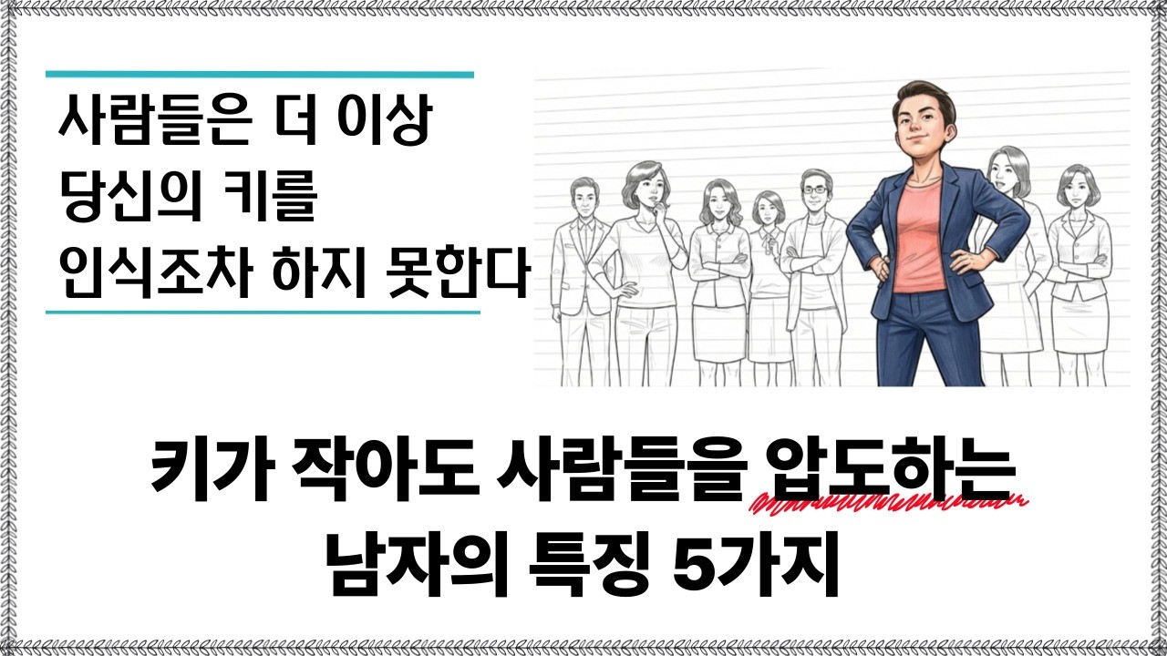 키 185가 165 앞에서 쫄게 되는 이유, 키 170 안 되는데 '형님' 소리 듣는 남자들의 소름 돋는 특징 5가지,