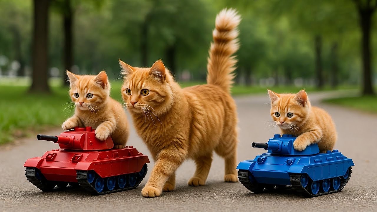 Mama Cat Trims Fur on the Farm and Makes Tiger Hat For Kittens At Home🐾🎩🐯