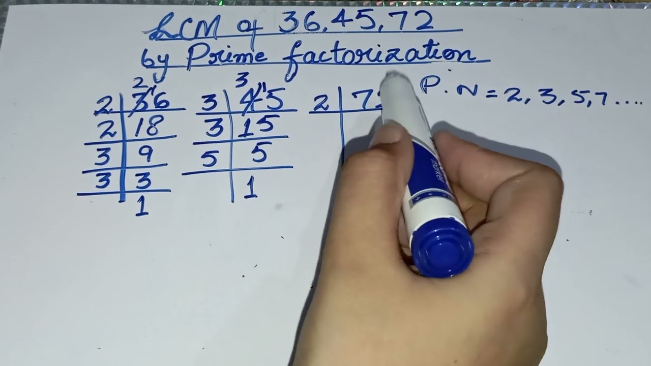 Lcm of 36 45 72 | 36 45 72 ka lcm | lcm by prime factorization | in Urdu/Hindi |