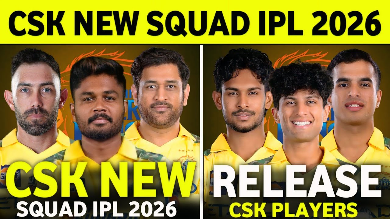 CSK New Squad IPL 2026 | CSK Retened And Release Players List ||