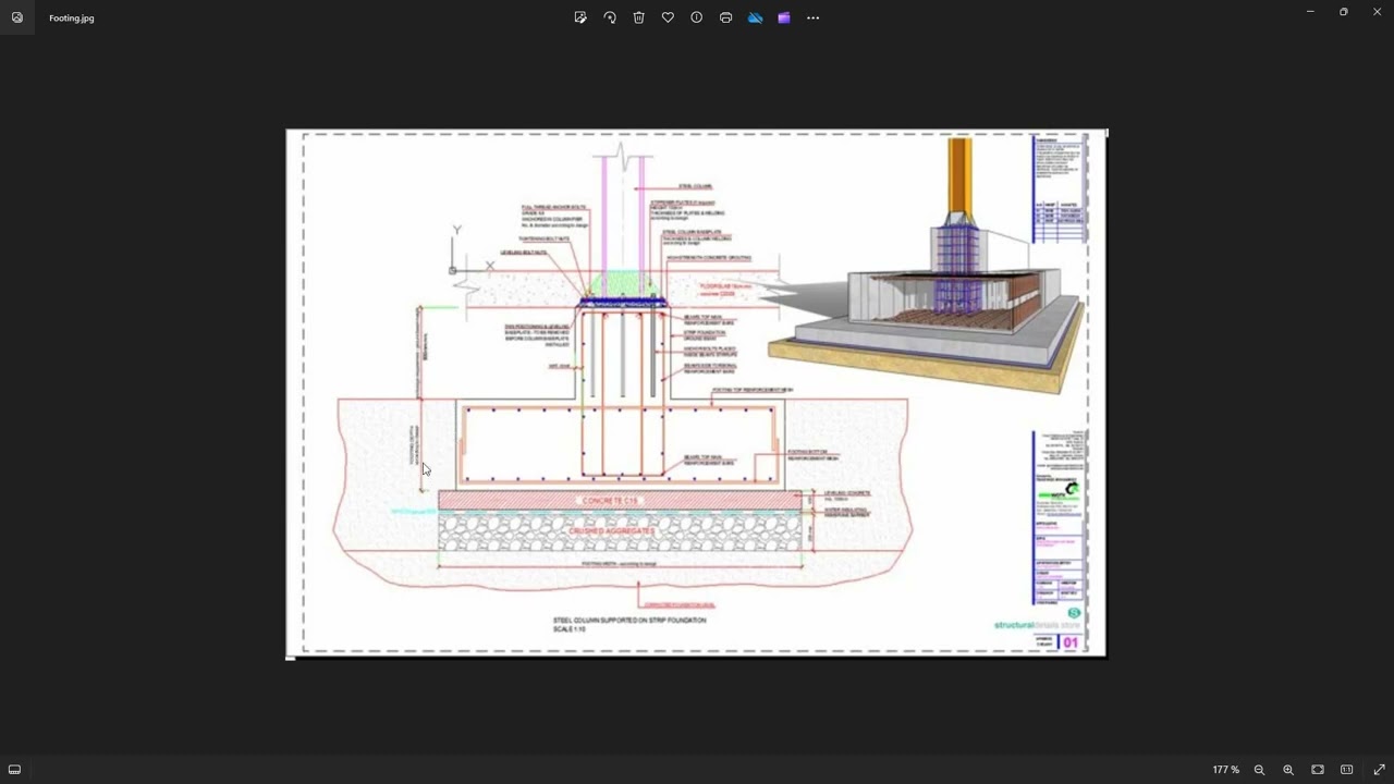 Projet complet hangar métallique sur Robot | Fondations | 02  Appui central