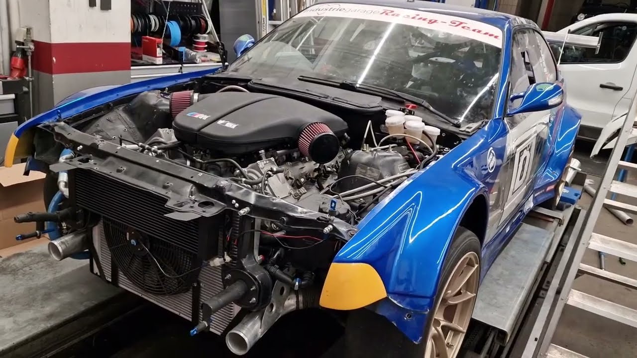 BMW E36 V10 GTR S85B50 engine swap project 2023 Motorumbau dry sump Trockensumpf Exhaust Auspuff ...