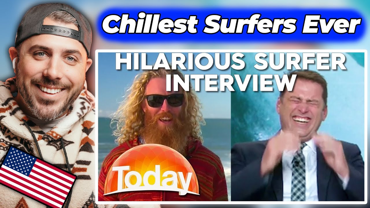 American Reacts to HILARIOUS Surfers who had Reporters in Stitches
