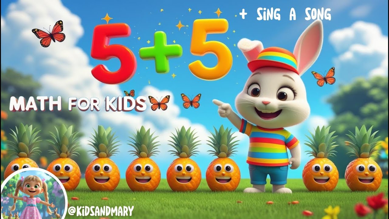 5 + 5 Song for Kids ➕🎵 | Fun Math Learning with Music! #kidsmusic #kidssong #popular #kidsmath