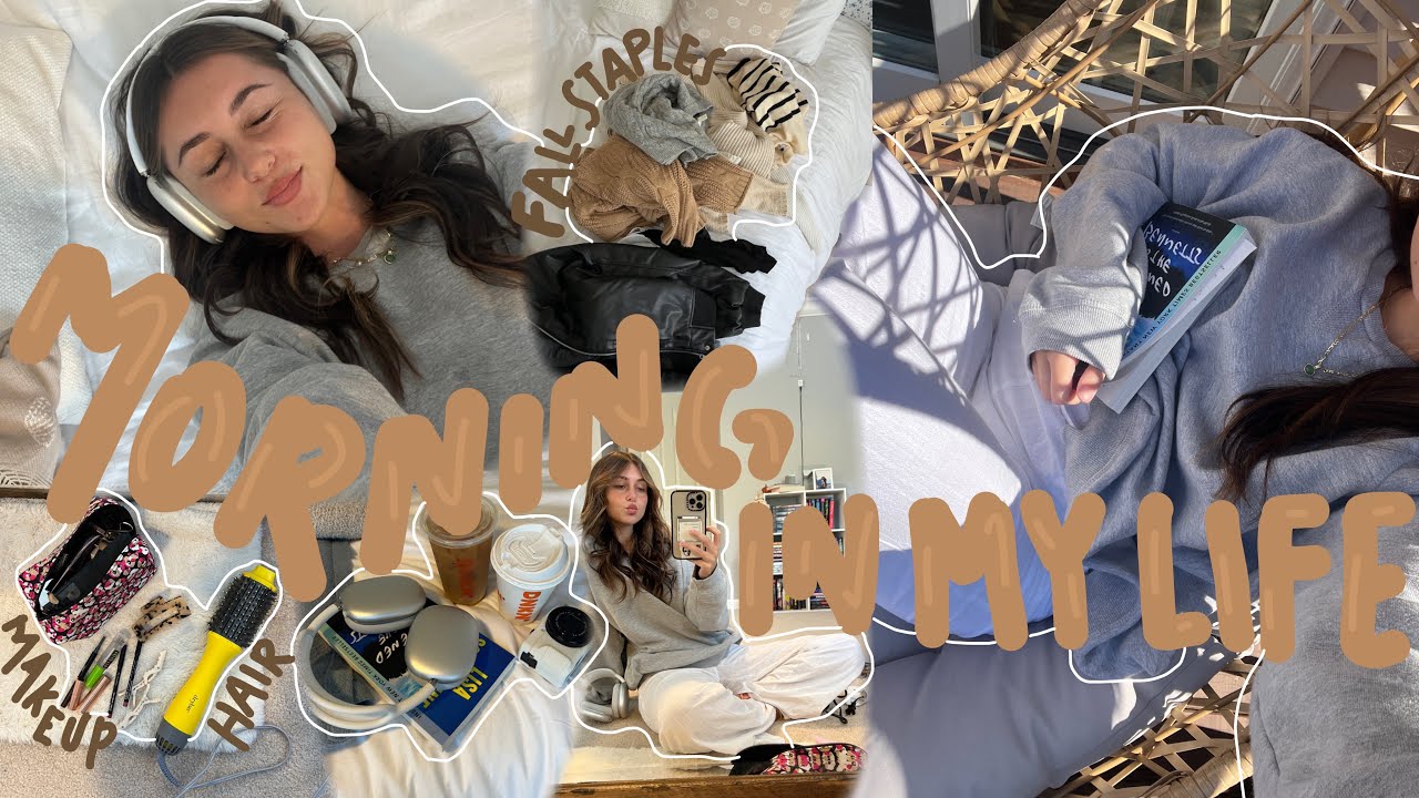 morning in my life! (chill morning, hair/skin/makeup routines, fall clothing staples)