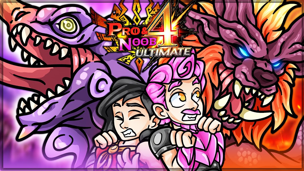 OLD ELDERS ARE UNFAIR - G Rank - Pro and Noob VS Monster Hunter 4 Ultimate! (Teostra Chameleos)