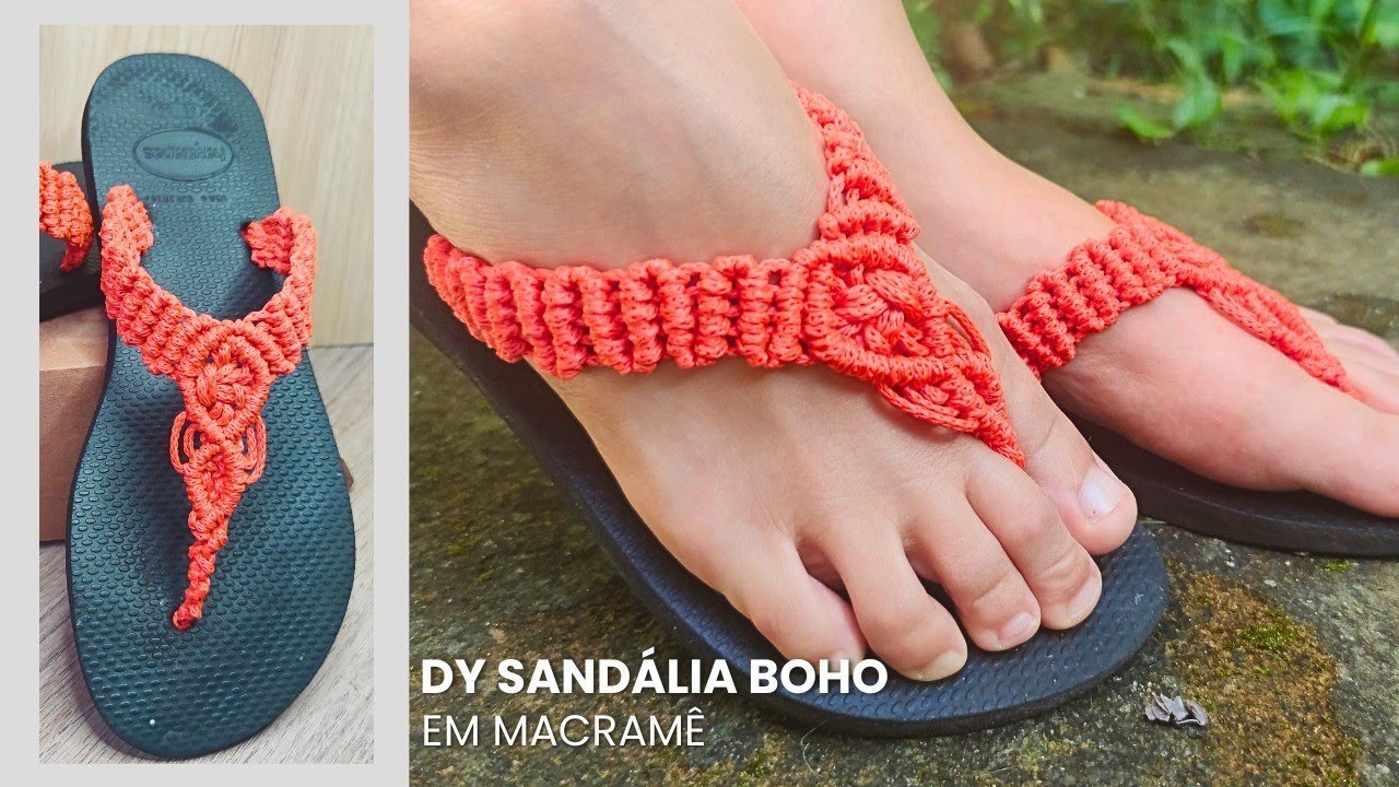 🌺 DIY SANDÁLIA BOHO EM MACRAMÊ: Transforme seu Chinelo Velho em Arte Fashion!
