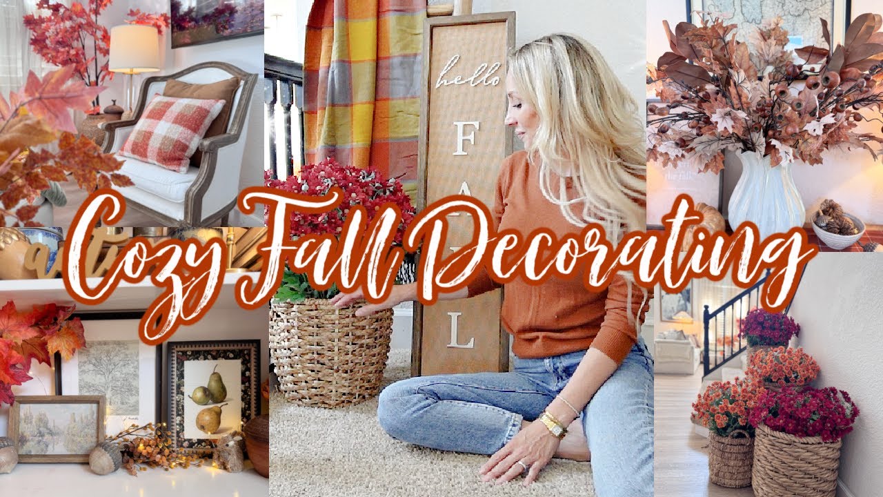 🍂 COZY FALL DECORATING 🍂 Entryway, stairs, dining room and more!
