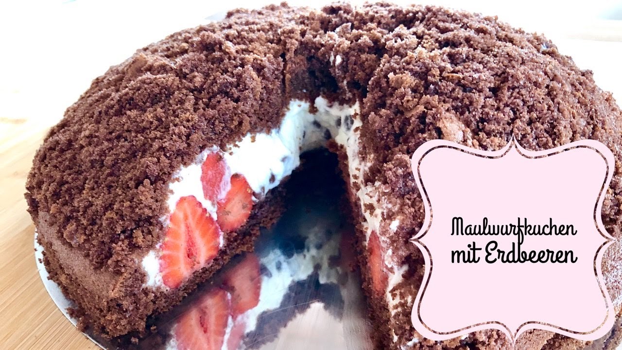Maulwurfkuchen mit frischen Erdbeeren 🍓einen Kuchen Klassiker einfach backen