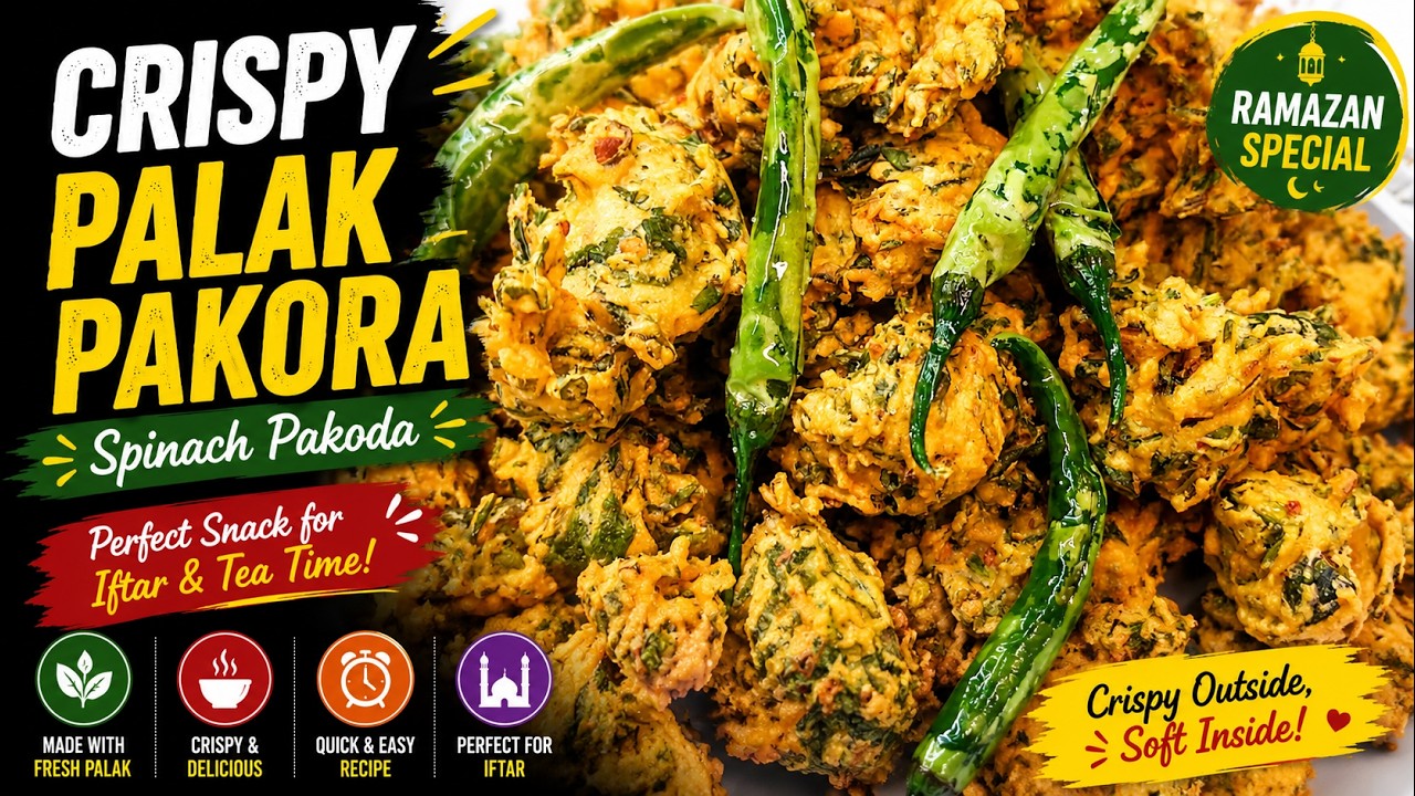 Crispy Palak Pakora l Spinach pakoda l Ramazan Special l Hyderabadi Tadka