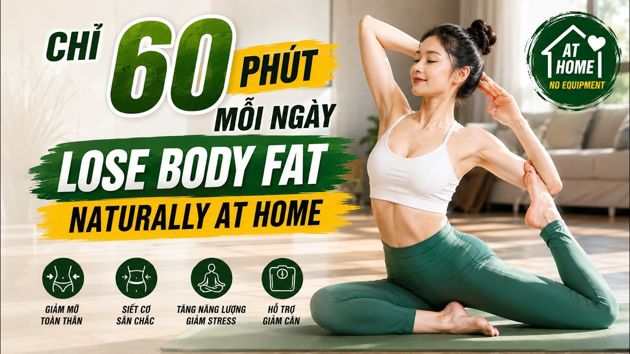 Chỉ 60 phút mỗi ngày – lose body fat naturally at home | Yoga Luna Thái Academy