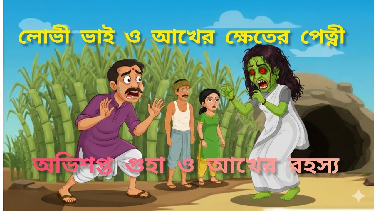 লোভী বড় ভাই ও বনের পেত্নী: আখের ক্ষেতে অলৌকিক ঘটনা! (Bengali Animation Moral Story)