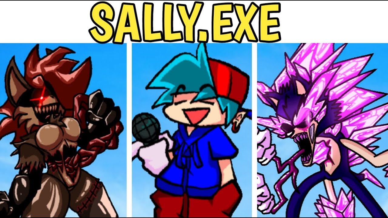 FRIDAY NIGHT FUNKIN' - vs SONIC.EXE Hell Reborn V1 || VS SALLY.EXE FNF || CUTSCENES AND ANIMATIONS