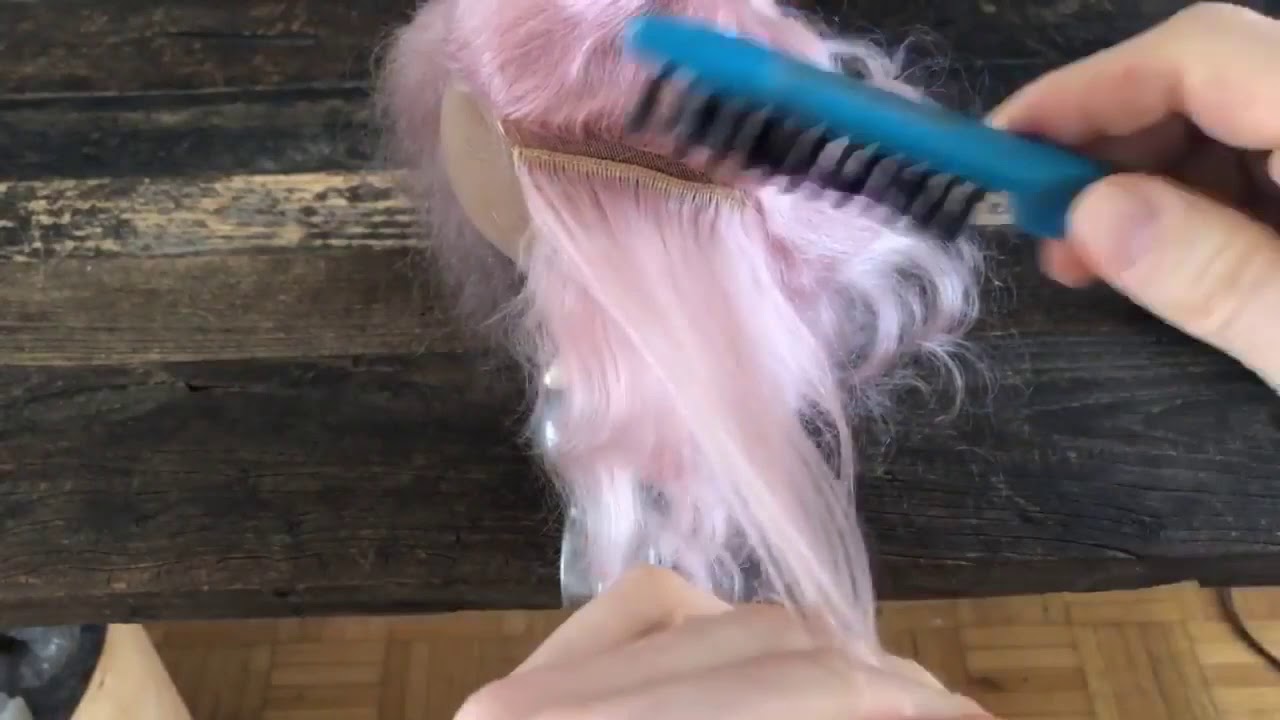 Blythe mohair wig doll hair styling tutorial by Yatabazah - ブライスドール かつら / 브라이스 가발 / 小布 
