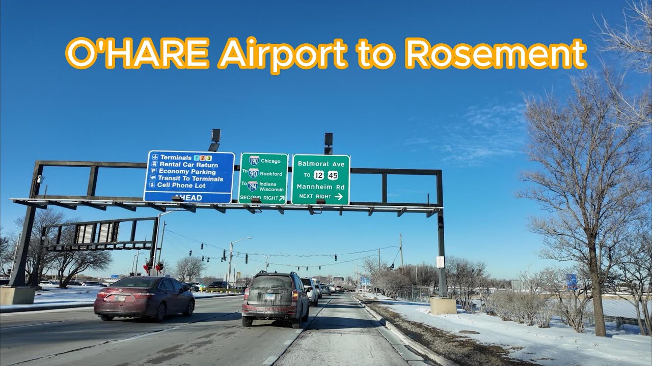 Driving from Chicago O'Hare Airport to Rosemont via O'Hare Way