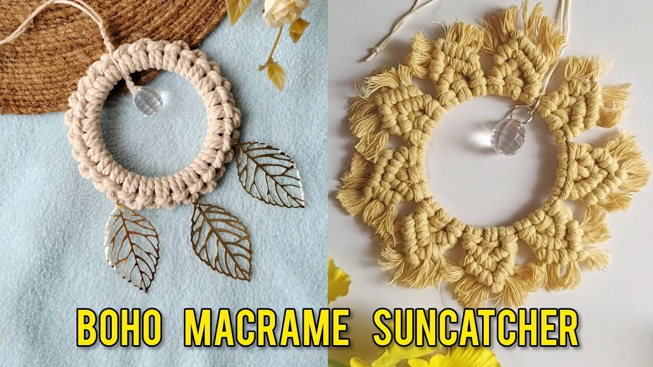 Macrame Suncatcher Hanging | Easy DIY Wall & Car Decor | Beginner Friendly | 2 Easy Designs