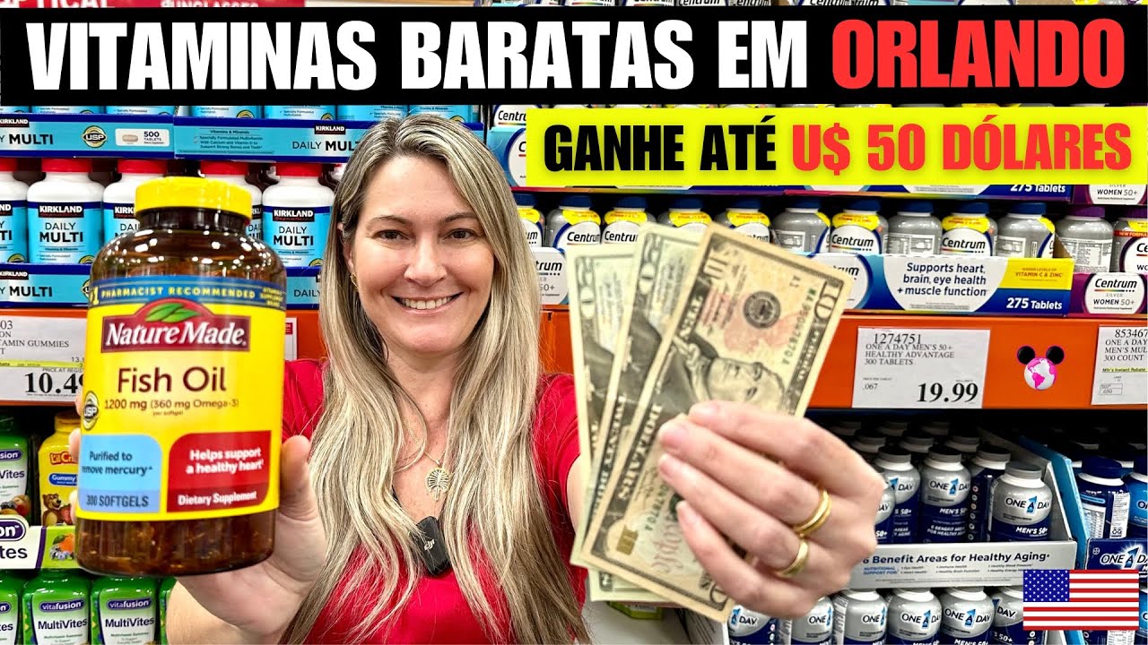 VITAMINAS que VOC&Ecirc; CONSEGUE COMPRAR com 50 D&Oacute;LARES nos EUA!