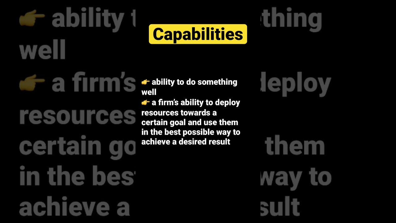 Capabilities #mba #shorts #business #strategy #capability #education #video