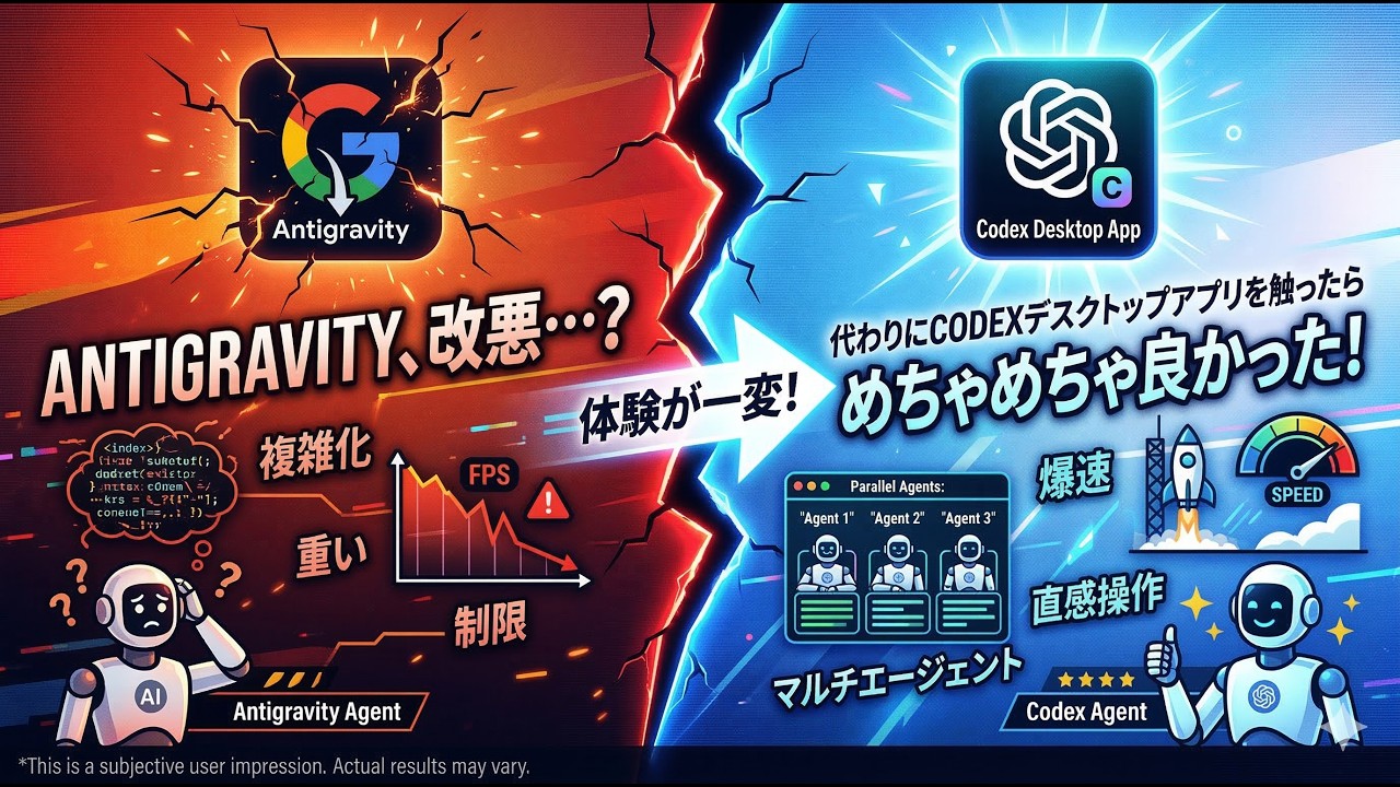 Antigravityが改悪…？代わりにCodexデスクトップアプリを触ったらめちゃめちゃ良かった。【Codex Desktopの画面概説＆Codexでのskill作成方法】