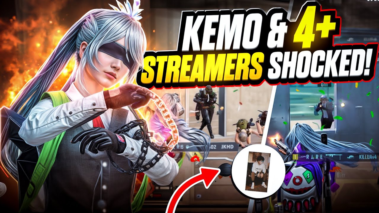 Kemo & 4+ Streamers Shocked After This‼️💀 | Rare vs Streamers☠️ | Fastest 4 finger player🔥 | BGMI🔱