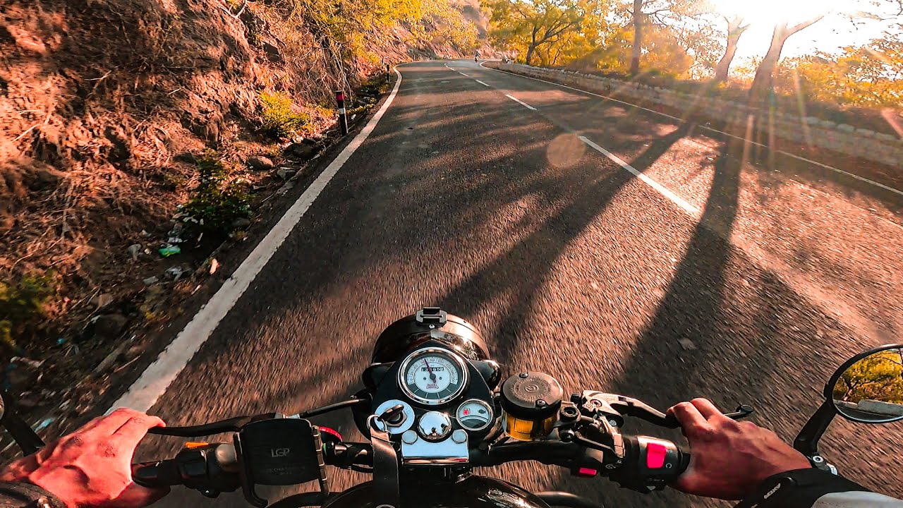 Riding Royal Enfield Classic 350 On Hills With Loud Exhaust