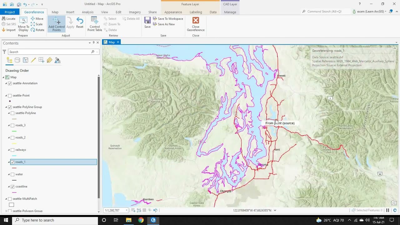 Importing and Geo-referencing CAD BIM file | ArcGIS Pro