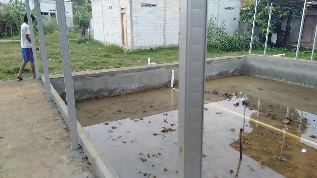 Proses kolam pemancingan flaminggo