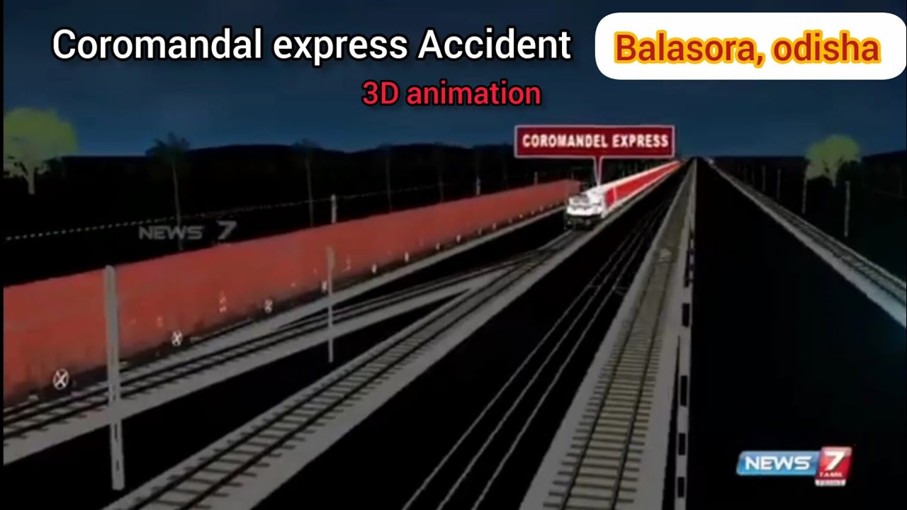 3D animation Balasora train accident coromandal express 😭😢😭