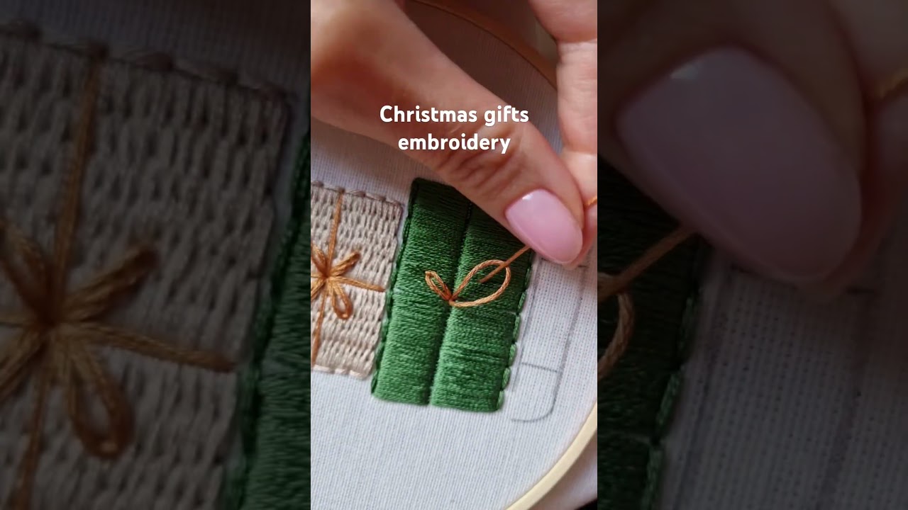 🎁 Stitch the magic of Christmas! | Christmas Gifts pattern ✨ #embroidery #tutorial #diy #christmas