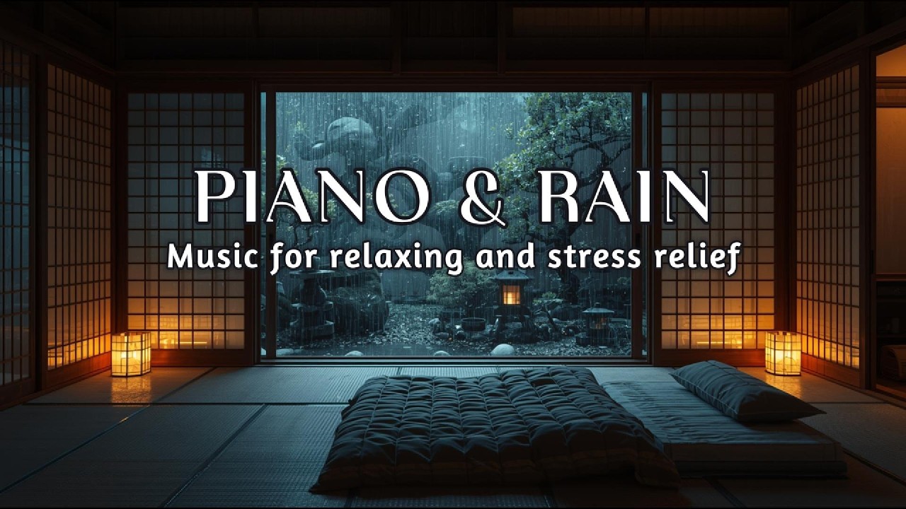 Relaxing Piano Music with Rain Sounds ☔ Calm Night Piano | Sleep Music Tune