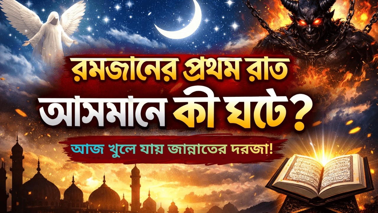 রমজানের প্রথম রাত  আসমানের সেই ঘোষণা  বিস্তারিত জানুন  Ramzan First Night Bangla Waz