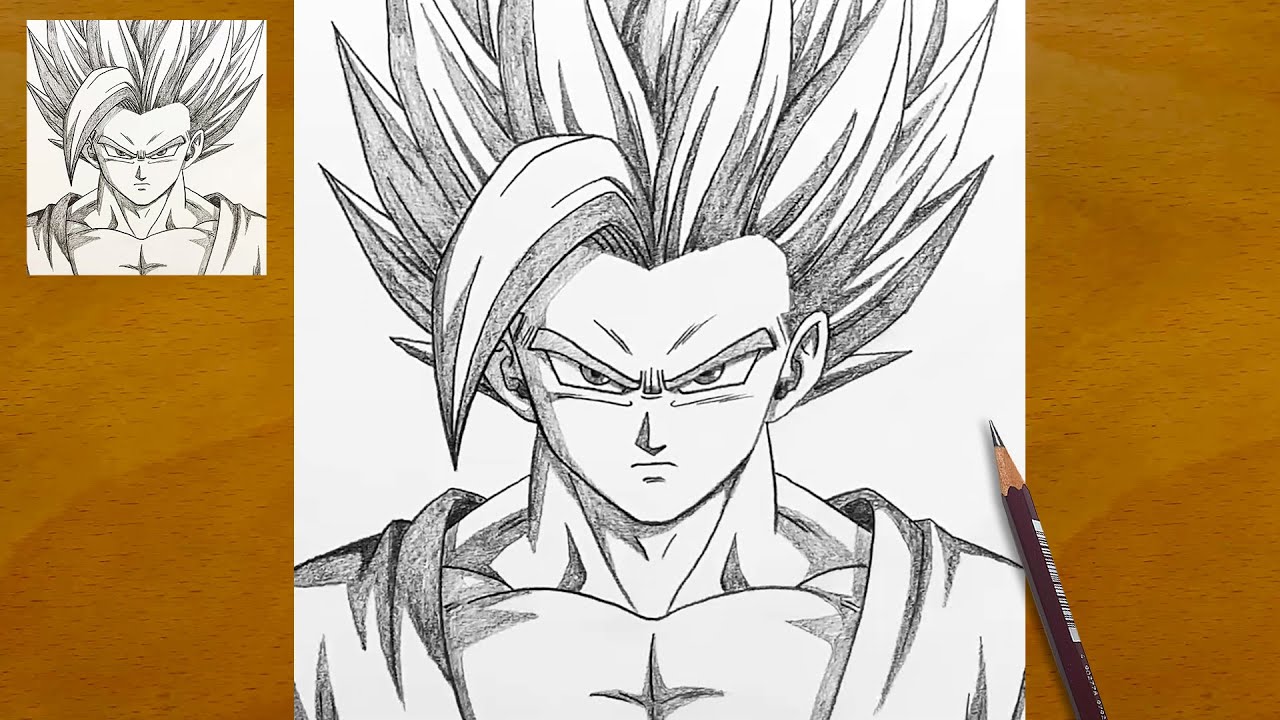 How to Draw Gohan Beast Face – Step by Step Tutorial