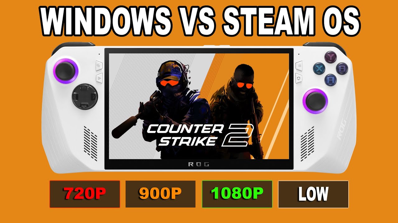 Counter Strike 2 | Steam OS VS Windows 11 | ROG Ally Performance Review / Benchmark 2025