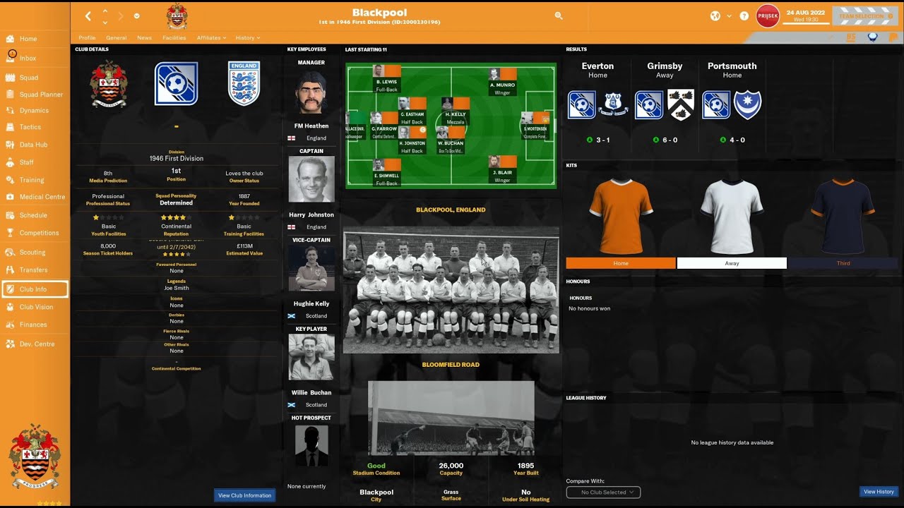 1946-47 Football Manager edited database introduction