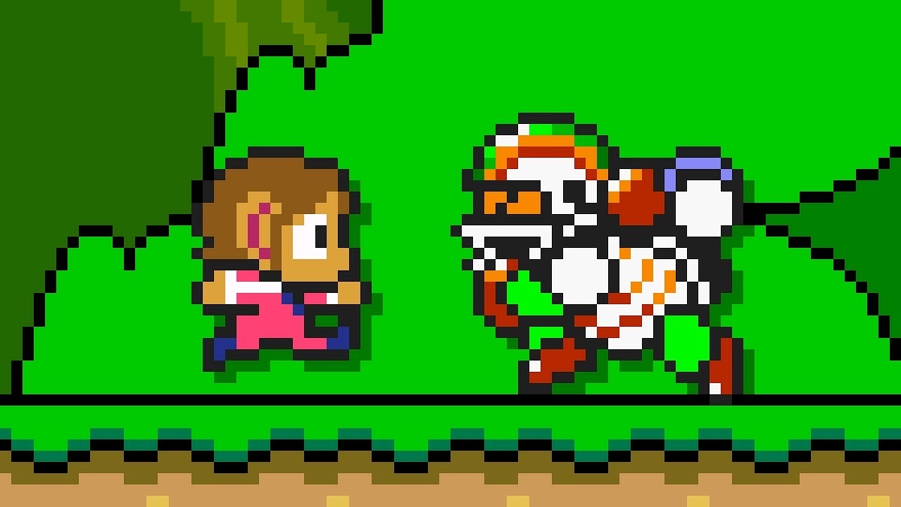 Playable Alex Kidd in Super Mario World (SNES). ᴴᴰ